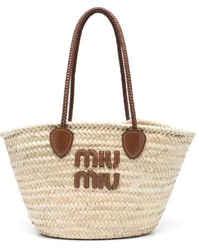 miu miu straw bag|Women's Designer Miu Miu Beach & Straw Bags .